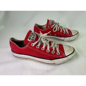 Converse All‎ Star Low Top Red Sneakers M9696 Chuck Taylor Men's 6 Women's 8